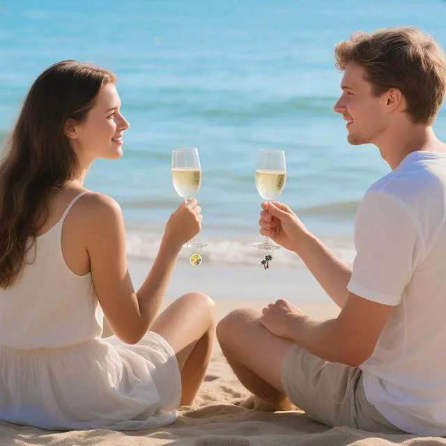 Alt view image 6 of 7 - Wine Glass Charms Drink Identifier Tags (40pcs Ocean) | Party Decorations for Summer Christmas Wine Tasting, Unique Drink Markers