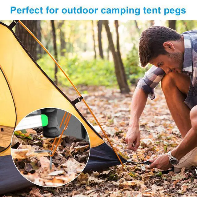 Alt view image 5 of 7 - 17 Pack Heavy Duty Metal Tent Stakes for Outdoor Decorations, Gardening & Canopies, Christmas Decorations