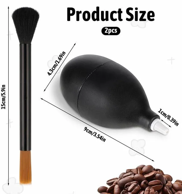 Alt view image 2 of 7 - Coffee Brush Coffee Grinder Cleaning Brush Set Air Duster and Dusting Espresso Brushes Accessories Cleaner Barista Brushes Espresso Machine Cleaning Tool for Bean Grain Tool Home Kitchen