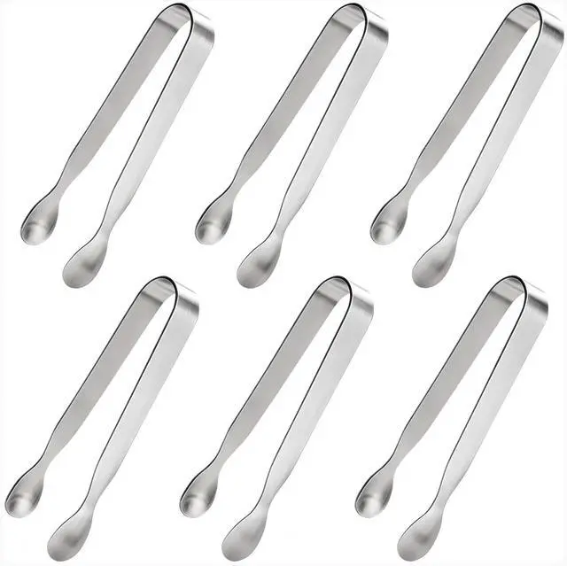 Main image of 6PCS Ice Tongs Mini Sugar Tongs, Stainless Steel Tiny Kitchen Tongs | Small Serving Tong | for Appetizers, Tea Party, Coffee Bar, Desserts | Dishwasher Safe
