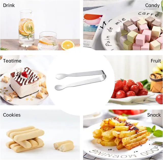 Alt view image 4 of 6 - 6PCS Ice Tongs Mini Sugar Tongs, Stainless Steel Tiny Kitchen Tongs | Small Serving Tong | for Appetizers, Tea Party, Coffee Bar, Desserts | Dishwasher Safe