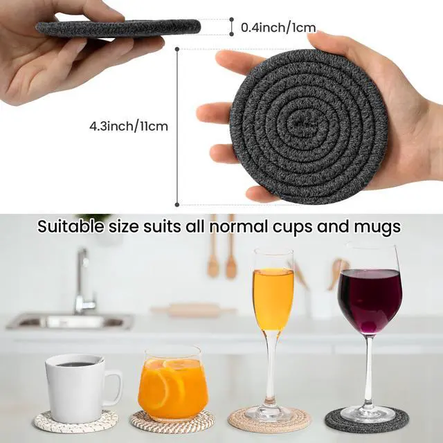 Alt view image 2 of 7 - 1 Pcs Grey Drink Coasters, 4.3 inch