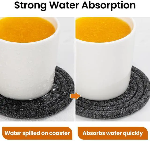 Alt view image 3 of 7 - 1 Pcs Grey Drink Coasters, 4.3 inch