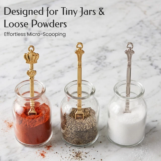 Alt view image 3 of 7 - 8 Pcs Mini Spoons & Tiny Metal Shovels for Home Kitchen, Small Scoops for Spices, Powders & Coffee, Mini Shovel Charms for DIY Crafts & Keychain Accessories