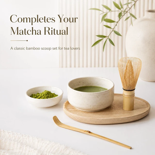 Alt view image 7 of 7 - 3 Pcs Matcha Spoon, Japanese Tea Scoop, Chashaku Hooked Spoon Sticks Whisk Bamboo Scooping for Traditional Tea Spoons for Matcha Coffee Espresso Teas Accessories