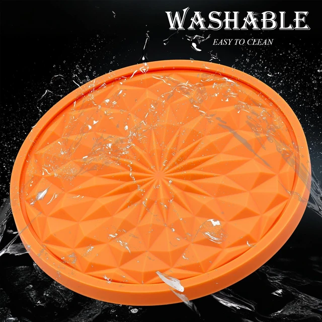 Alt view image 5 of 7 - 2 Pack Silicone Car Cup Holder Coaster 2.75 Inch Non-Slip Drink Mat, Universal Fit for Most Vehicles Cute & Functional Auto Accessories (Orange)
