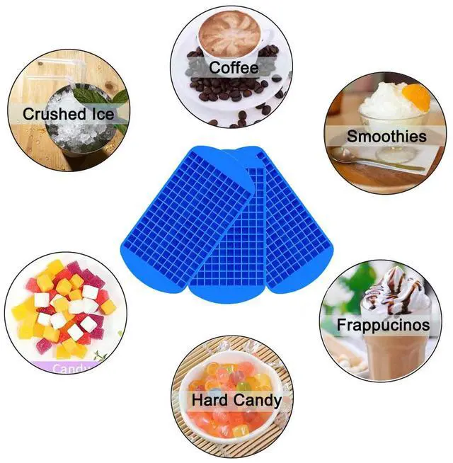 Alt view image 5 of 7 - Mini Ice Cube Trays for Freezer 1 Pack 160 Small Crushed Ice Cube Molds, BPA Free Food Grade Silicone, Easy Release Stackable Trays for Iced Coffee, Whiskey, Cocktail & Drinks