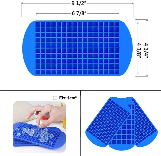 Alt view image 6 of 7 - Mini Ice Cube Trays for Freezer 1 Pack 160 Small Crushed Ice Cube Molds, BPA Free Food Grade Silicone, Easy Release Stackable Trays for Iced Coffee, Whiskey, Cocktail & Drinks