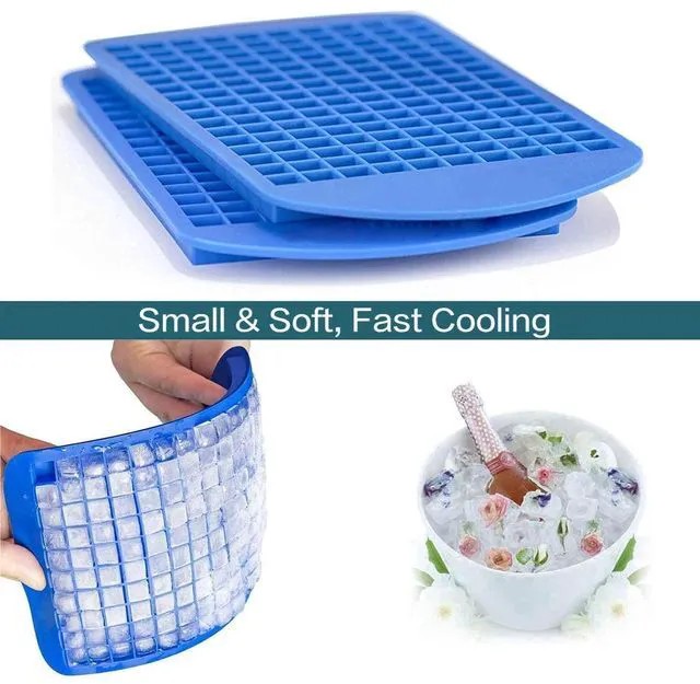 Alt view image 7 of 7 - Mini Ice Cube Trays for Freezer 1 Pack 160 Small Crushed Ice Cube Molds, BPA Free Food Grade Silicone, Easy Release Stackable Trays for Iced Coffee, Whiskey, Cocktail & Drinks