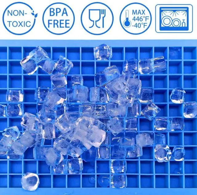 Alt view image 3 of 7 - Mini Ice Cube Trays for Freezer 1 Pack 160 Small Crushed Ice Cube Molds, BPA Free Food Grade Silicone, Easy Release Stackable Trays for Iced Coffee, Whiskey, Cocktail & Drinks