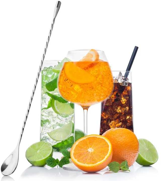 Alt view image 5 of 6 - 1Pc Cocktail Spoon Long Handle Bar Spoon - 12" Metal Spoons Drink Mixers for Cocktails Stainless Steel Spoons Stirring Spoons for Coffee Bar Accessories (1)
