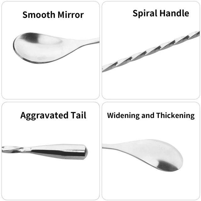 Alt view image 6 of 6 - 1Pc Cocktail Spoon Long Handle Bar Spoon - 12" Metal Spoons Drink Mixers for Cocktails Stainless Steel Spoons Stirring Spoons for Coffee Bar Accessories (1)