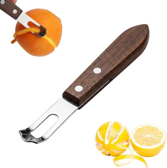 Main image of 1PCS Citrus Zester and Orange Peeler Tools, Channel Knife, Walnut Wood and Stainless Steel Bar Peeler Tool, Channel Knife for Bartenders & Home Mixologists, Craft Cocktails (5.59 x 0.86'')