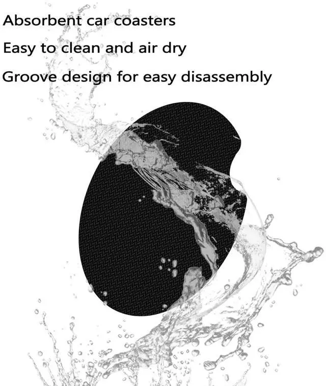 Alt view image 5 of 7 - 2 Pack Black and White Grid Car Cup Holder Coasters Universal Neoprene Mat | 2.75" Universal Size Anti Slip Rubber Mat,Auto Cup Holder Accessories for SUV Truck, Lattice Design Gifts for Women Men Mom