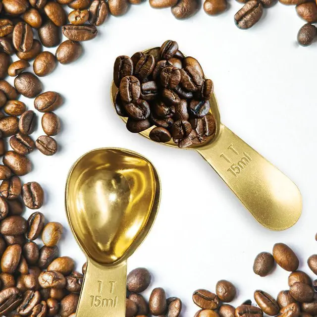 Alt view image 4 of 7 - 1 Pack Coffee Scoop, 1 Tablespoon, Stainless Steel Measuring Spoons for Ground Coffee, Sugar, Protein Powder, Tea Leaves (1, Gold, 15 ml)