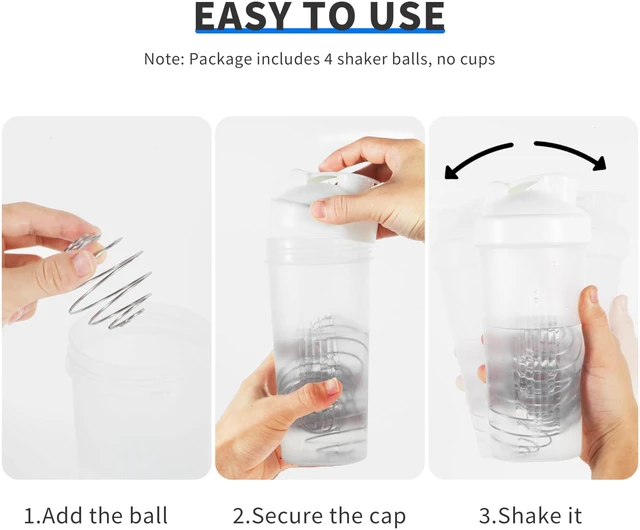 Alt view image 7 of 7 - 4 Pcs 2.1-Inch Large Size Shaker Balls for Protein Shakes,Milkshake and Salad Dressing,304 Stainless Steel Shaker Ball
