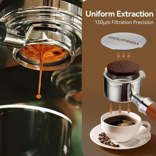 Alt view image 6 of 7 - 3Pack 53.3mm Puck Screen, Reusable 150m Metal Espresso Puck | 1.7mm Thickness Coffee Puck Screen, 316 Stainless Steel Portafilter Puck for Breville 54mm Portafilter Basket
