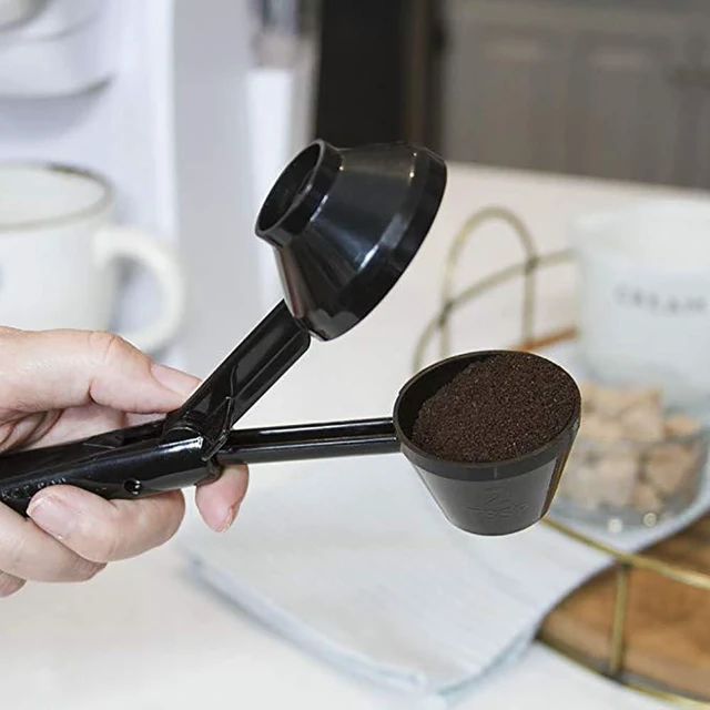 Alt view image 6 of 7 - Coffee Scoop with Funnel for Reusable K Cup Pods, Measuring Scoop | MessFree Refill for Ground Coffee, Protein Powder & Loose Tea, LongHandle Handheld Coffee Accessory
