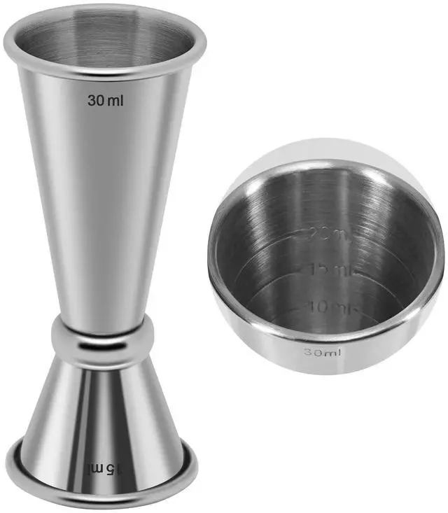 Main image of 15-30ml Jigger for Bartending,Japanese Professional Cocktail Jigger Premium 304 Stainless Steel Jigger Premium & Heavy-Duty 0.5OZ- 1 OZ with Dimensions Inside Bartending Measuring