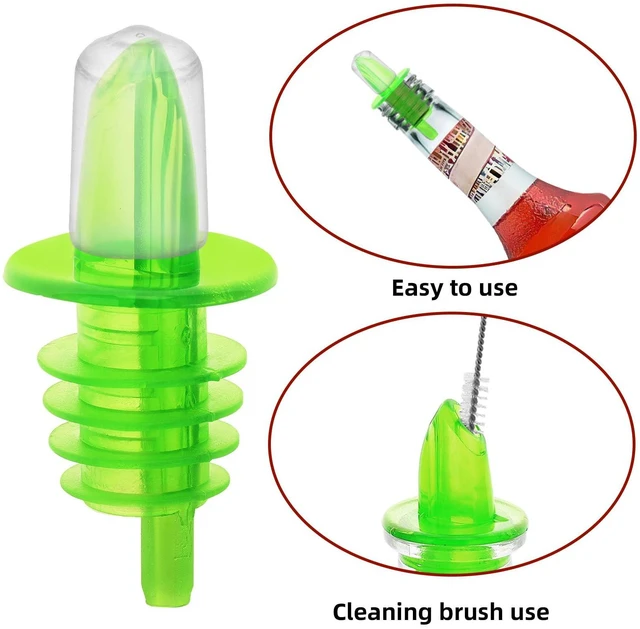 Alt view image 2 of 6 - 6PCS Plastic Bottle Pourers with Dust Caps for Oil(Green)