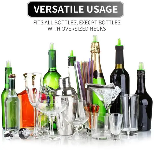 Alt view image 6 of 6 - 6PCS Plastic Bottle Pourers with Dust Caps for Oil(Green)