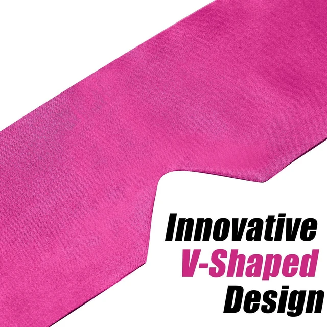 Alt view image 3 of 7 - 2 Pcs Satin Eye Mask, Black and Hot Pink | Silk Sleep Mask, Soft Comfortable Adjustable, Blackout Eye Cover, V-Shaped, 160 cm/6.3 inch