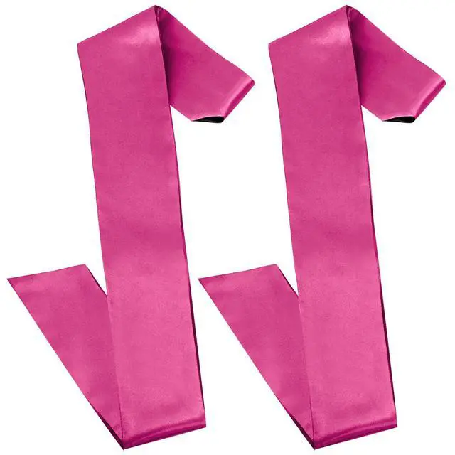 Alt view image 7 of 7 - 2 Pcs Satin Eye Mask, Black and Hot Pink | Silk Sleep Mask, Soft Comfortable Adjustable, Blackout Eye Cover, V-Shaped, 160 cm/6.3 inch