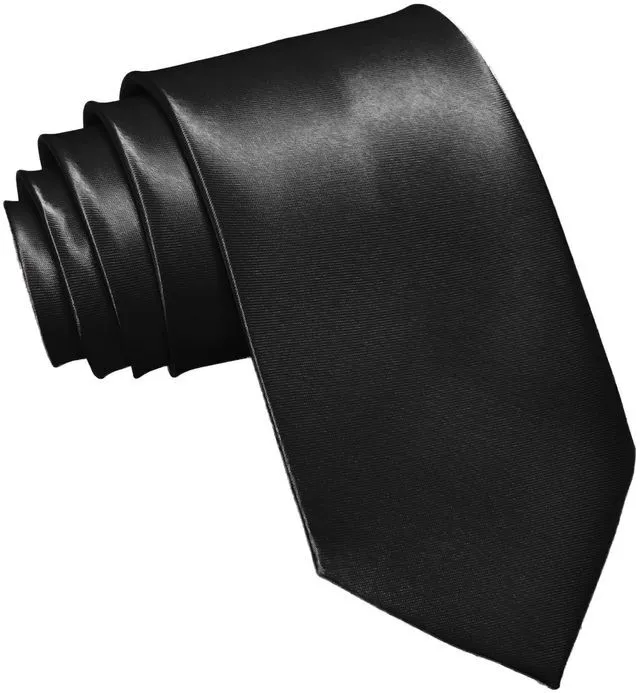 Main image of Men's Ties Classic Solid Satin Tie Pure Color 3.15" (8CM) Mens Necktie With Multiple Colors, Premium Formal Black Neck Ties For Men Business Wedding Party Work Tie