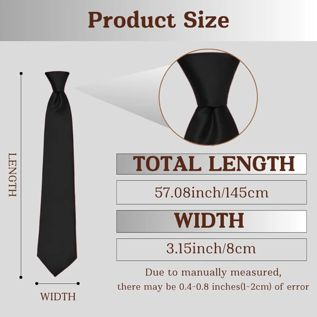 Alt view image 4 of 7 - Men's Ties Classic Solid Satin Tie Pure Color 3.15" (8CM) Mens Necktie With Multiple Colors, Premium Formal Black Neck Ties For Men Business Wedding Party Work Tie