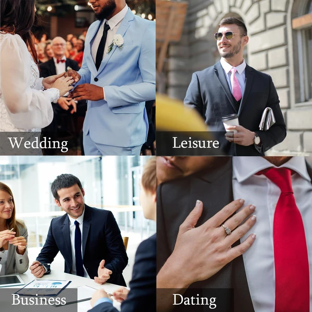 Alt view image 6 of 7 - Men's Ties Classic Solid Satin Tie Pure Color 3.15" (8CM) Mens Necktie With Multiple Colors, Premium Formal Black Neck Ties For Men Business Wedding Party Work Tie