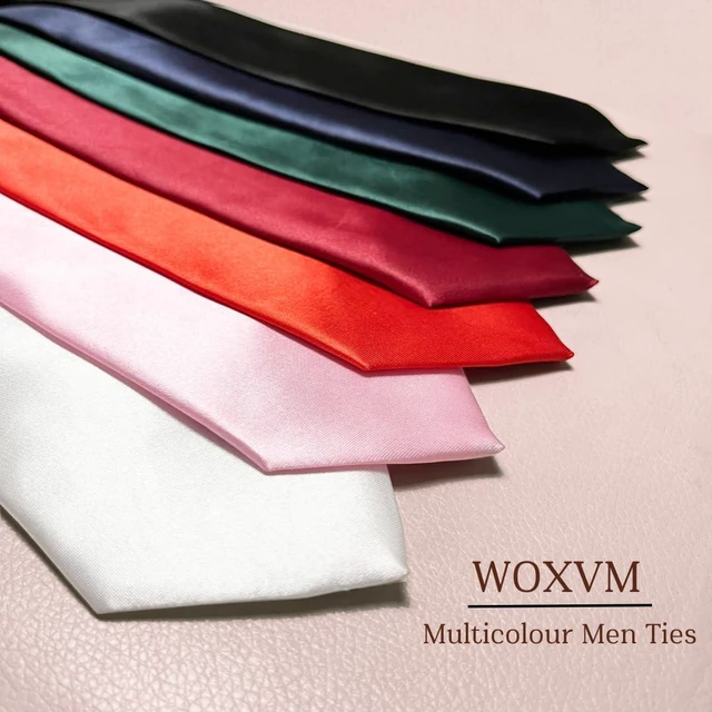 Alt view image 5 of 7 - Men's Ties Classic Solid Satin Tie Pure Color 3.15" (8CM) Mens Necktie With Multiple Colors, Premium Formal Black Neck Ties For Men Business Wedding Party Work Tie