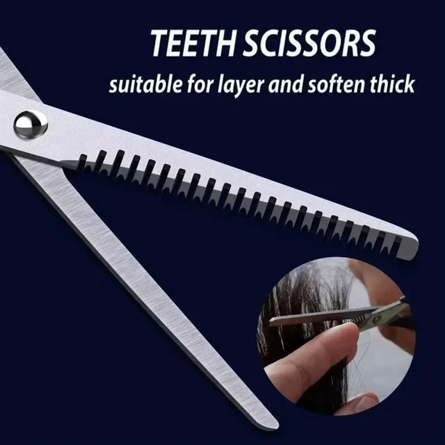 Alt view image 7 of 7 - Hairdressing Hair Cutting Scissors Kit Tool Barber Salon Hairdressing Shears Scissors for Men Women Pet Cutting Thinning Trimming
