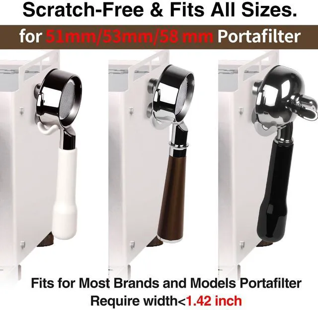 Alt view image 4 of 7 - Magnetic Coffee Portafilter Tamper Holder, Espresso Accessories Organizer for Breville, Ninja Luxe Cafe Coffee Machine, 51mm 53mm 58mm Portafilters
