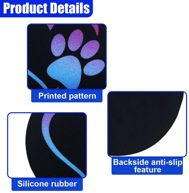 Alt view image 3 of 6 - 2PCS Dog Paw Heart Print Car Cup Holder Coasters, 2.73 Inch Anti-Slip Shockproof Automotive Drink Mat for Women and Men, Universal Vehicle Cup Holder Insert for RV, SUV, Truck (Colorful)