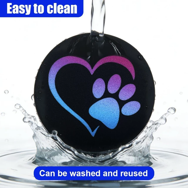 Alt view image 4 of 6 - 2PCS Dog Paw Heart Print Car Cup Holder Coasters, 2.73 Inch Anti-Slip Shockproof Automotive Drink Mat for Women and Men, Universal Vehicle Cup Holder Insert for RV, SUV, Truck (Colorful)