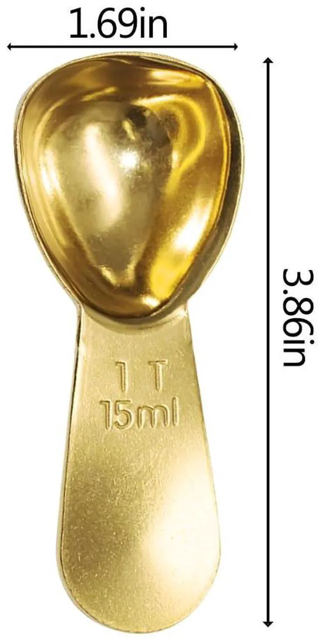 Alt view image 2 of 7 - 1 Pack Coffee Scoop, 1 Tablespoon, Stainless Steel Measuring Spoons for Ground Coffee, Sugar, Protein Powder, Tea Leaves (1, Gold, 15 ml)