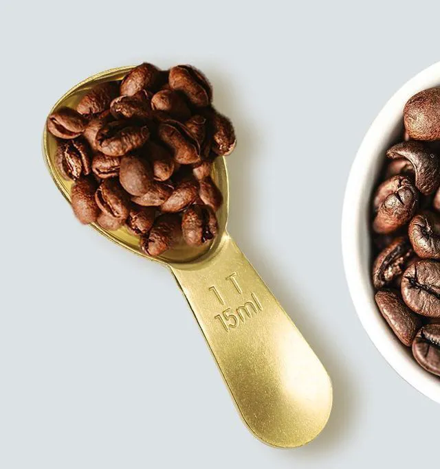 Alt view image 3 of 7 - 1 Pack Coffee Scoop, 1 Tablespoon, Stainless Steel Measuring Spoons for Ground Coffee, Sugar, Protein Powder, Tea Leaves (1, Gold, 15 ml)