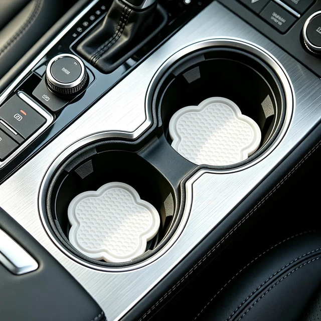 Alt view image 4 of 5 - Car Cup Holder Coaster, Universal Non-Slip Recessed Flower Shaped Cup Holders, Cute Car Accessories Interior for Women and Man Interior Sets 4 Pack (White)