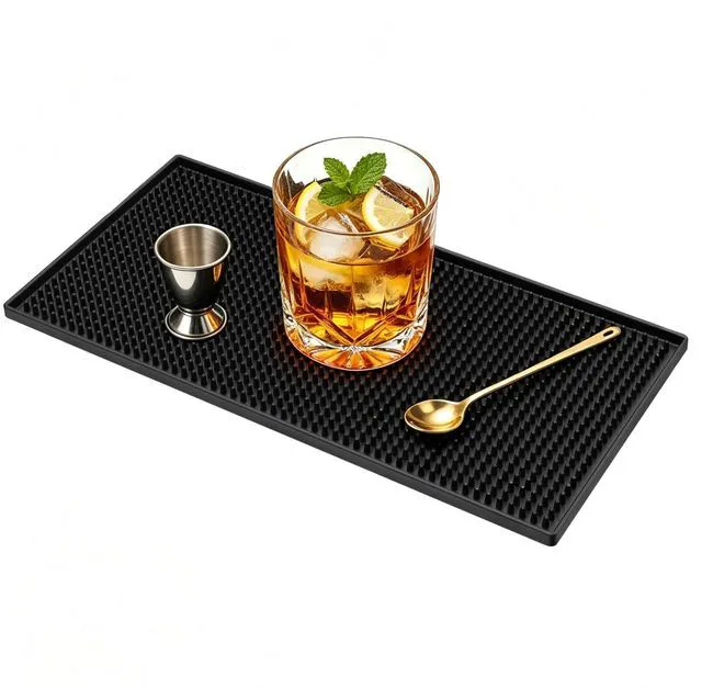 Main image of Bar Mat, 12x6IN Non-Slip PVC Mats for Home Coffee Bar Countertop | Versatile for Coffee Drinks Cocktails Makers, Keep Bar Counter Tops Neat Tidy, Drying Dishes Cups Glasses, Easy to Clean