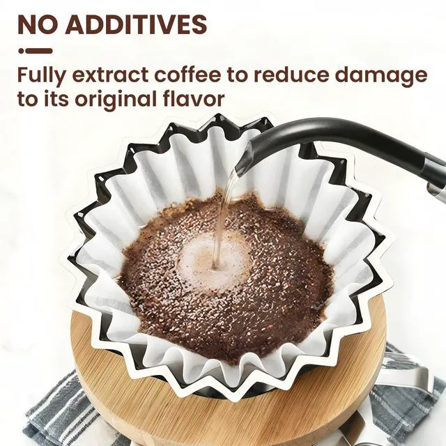 Alt view image 3 of 7 - 200ct Coffee Filters 8-12 Cup, Basket Paper Filters for Home Brewing | 7.875" x 3.25" Size, Thickened Durable Paper, Disposable, Fits Most 8-12 Cup Coffee Makers, Value 200-Count Pack