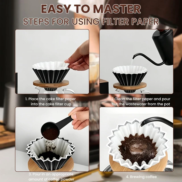 Alt view image 4 of 7 - 200ct Coffee Filters 8-12 Cup, Basket Paper Filters for Home Brewing | 7.875" x 3.25" Size, Thickened Durable Paper, Disposable, Fits Most 8-12 Cup Coffee Makers, Value 200-Count Pack