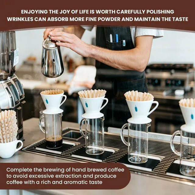 Alt view image 7 of 7 - 200ct Coffee Filters 8-12 Cup, Basket Paper Filters for Home Brewing | 7.875" x 3.25" Size, Thickened Durable Paper, Disposable, Fits Most 8-12 Cup Coffee Makers, Value 200-Count Pack