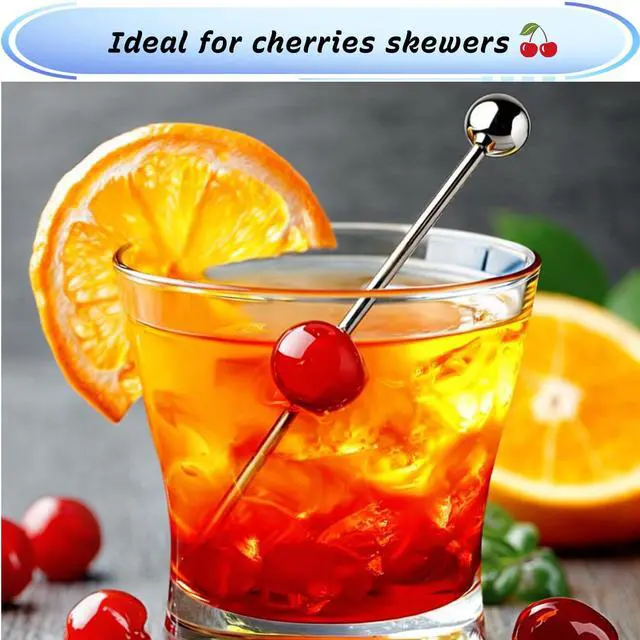 Alt view image 6 of 7 - 10Pcs Cocktail Picks, Stainless Steel Metal Martini Picks, Skewers for Appetizers & Toothpicks for Appetizers, Reusable Cocktail Picks for Drinks, Olives & Fruit