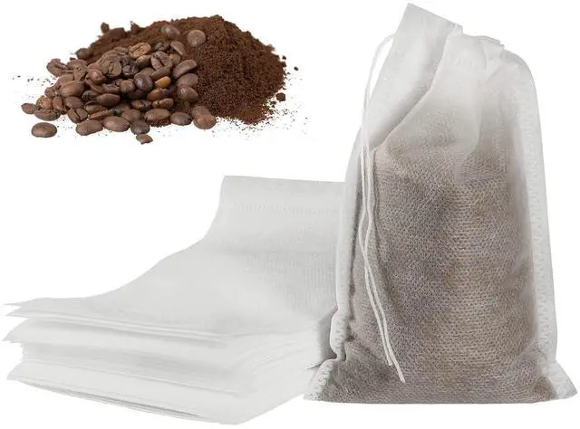 Main image of HRX Package 50pcs Disposable Cold Brew Bags 4x6 in for Home Coffee Brewing | Fine Mesh Contains Grounds, Less Mess, Secure Drawstrings, Fits 32 oz Mason Jars, for Coffee, Tea, Soups, Spices, and Herbs