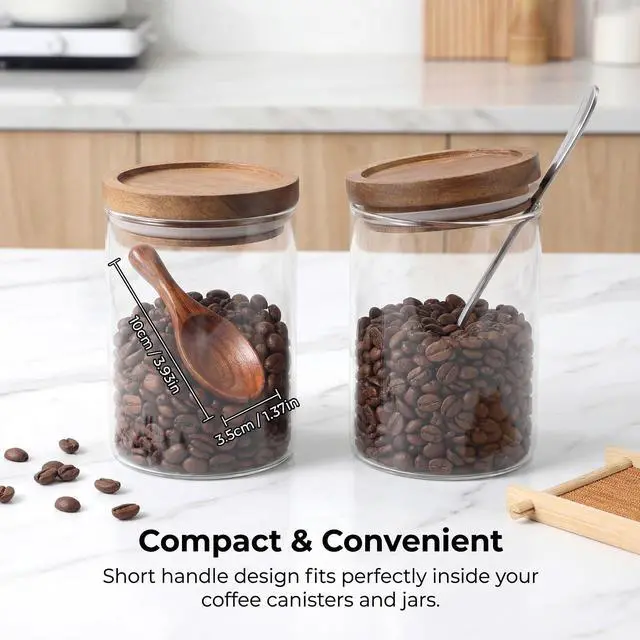Alt view image 2 of 7 - Wooden Coffee Scoop Bath Salt Scoop Multi-Purpose Kitchen Scooping Tool Home Kitchen Accessories Measuring for Coffee Beans Ground Beans or Tea Sugar