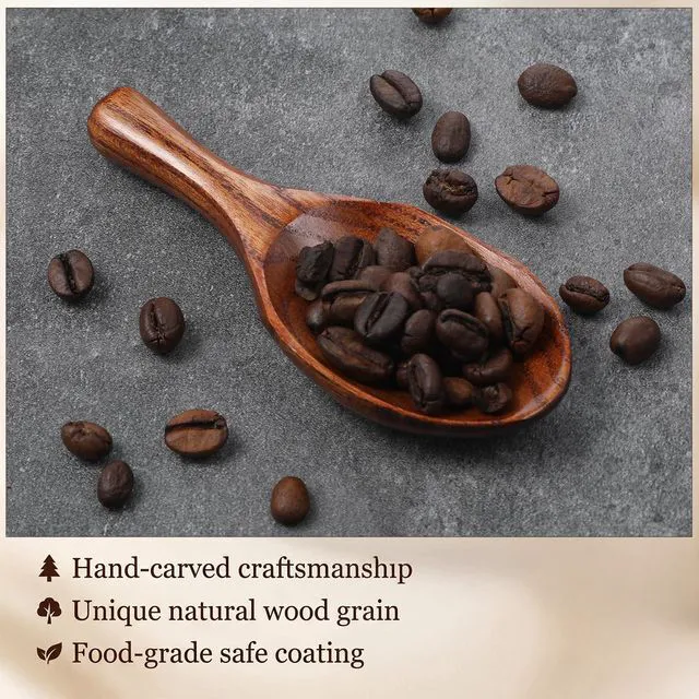 Alt view image 3 of 7 - Wooden Coffee Scoop Bath Salt Scoop Multi-Purpose Kitchen Scooping Tool Home Kitchen Accessories Measuring for Coffee Beans Ground Beans or Tea Sugar