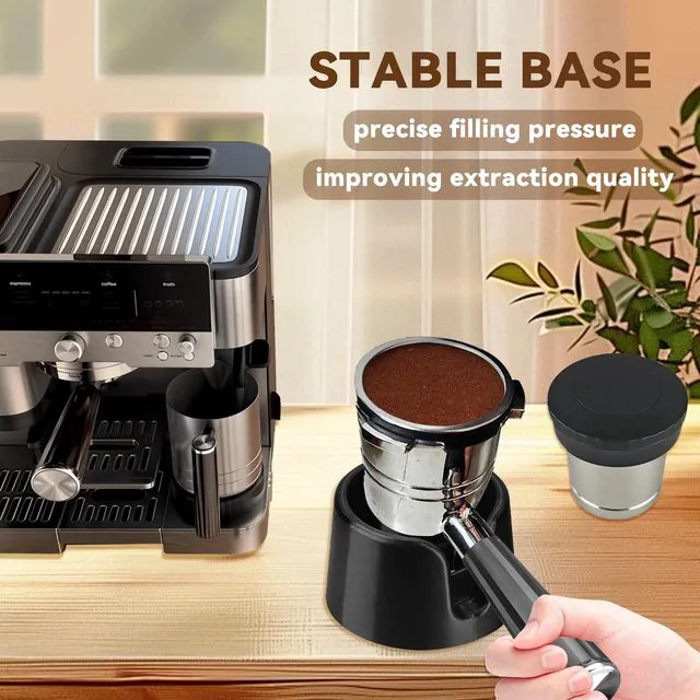 Alt view image 5 of 7 - Coffee Tamper Base for Ninja Espresso Machine ES601 Handle,Portafilter Support Stand,Black Silicone Tamper Stand for Ninja Luxe Cafe Accessories,Protect the Filer