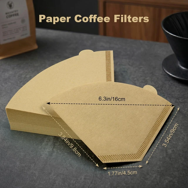 Alt view image 4 of 7 - 100 Count Coffee Filter 2,Cone Coffee Filters,Filter 2-4 Cups of Coffee | Coffee Drip Filter Compatible with Conical Shaped Pour Over Coffee Dripper and Drip Coffee Maker