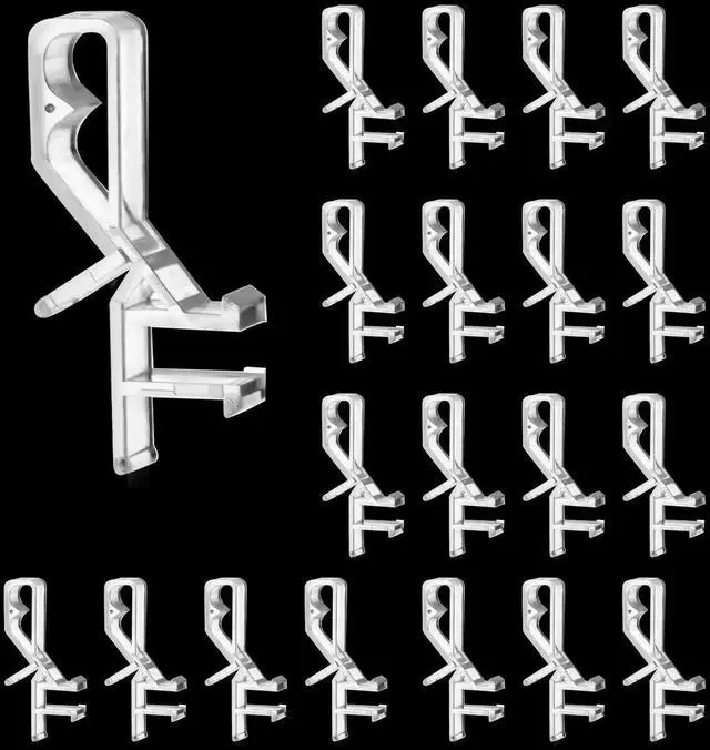 Main image of 20 Pcs Hidden Channel Valance Clips for Blinds, Blind Valance Clips | 1-7/8Inch Clear Blind Clips for Valance, Blind Valance Clips Replacement with a Groove