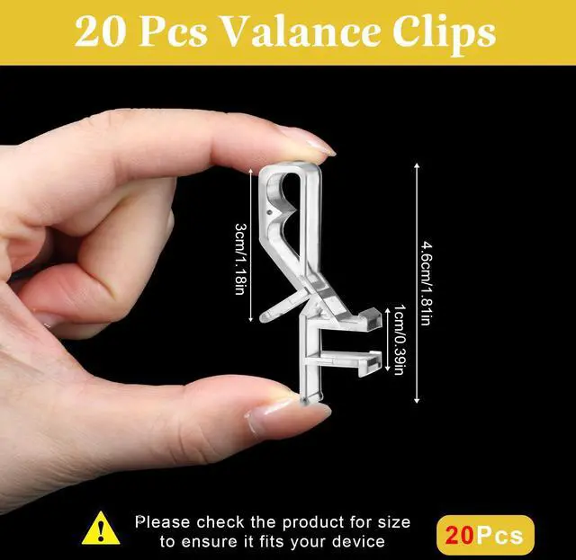 Alt view image 2 of 7 - 20 Pcs Hidden Channel Valance Clips for Blinds, Blind Valance Clips | 1-7/8Inch Clear Blind Clips for Valance, Blind Valance Clips Replacement with a Groove